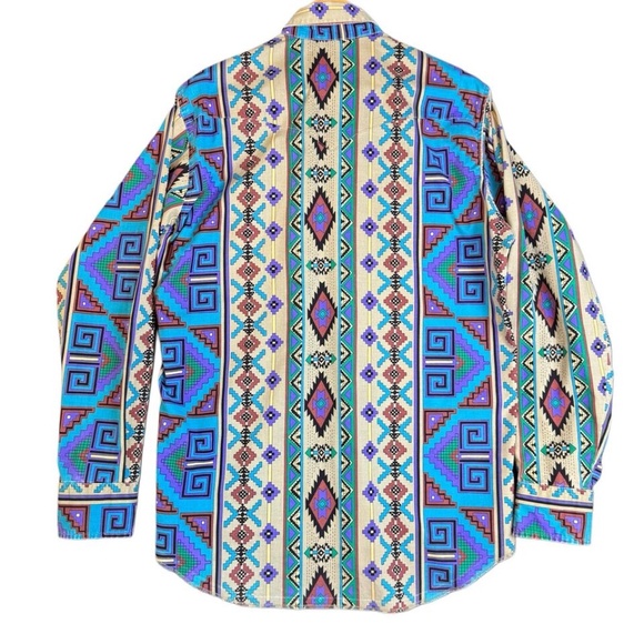 Vintage Wrangler 16-35 Cowboy Cut Reg. Fit X-long Tails Long Sleeved Button-Down - Picture 3 of 5